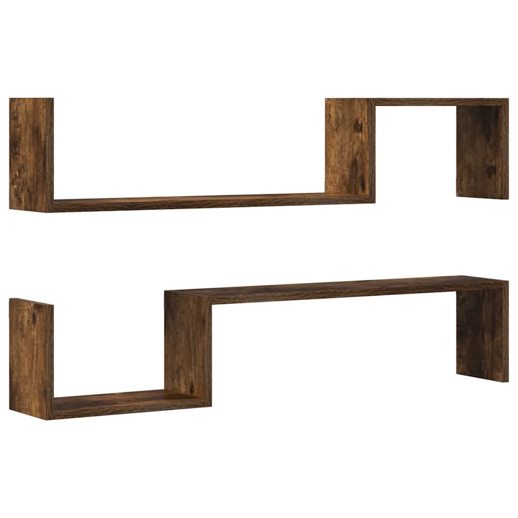 Wall shelves pc. 100x15x20 cm engineered wood smoked oak - number 2.