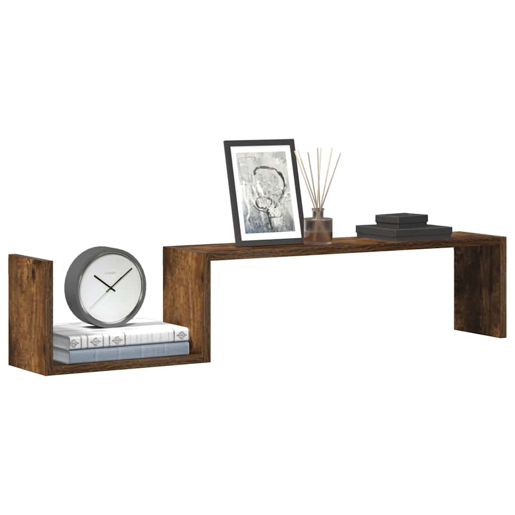 Wall shelves pc. 100x15x20 cm engineered wood smoked oak - number 3.