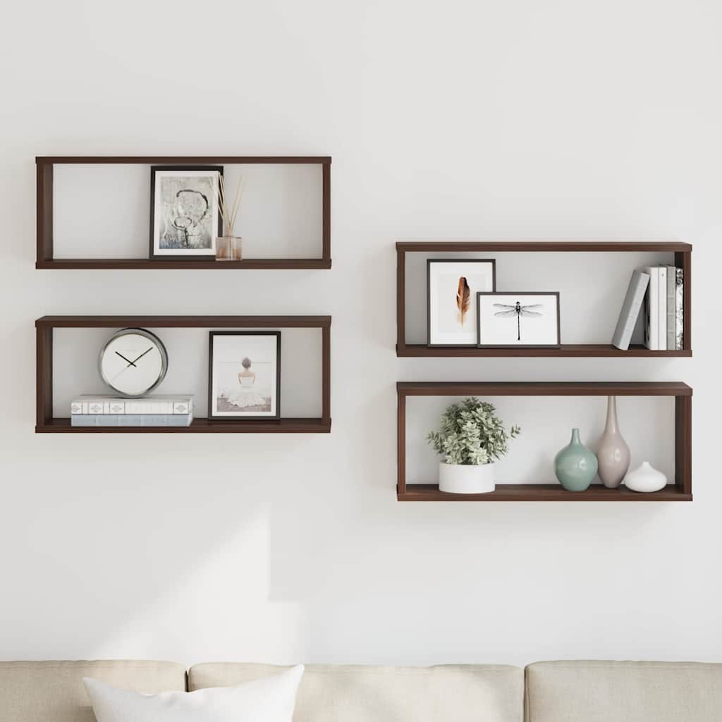 Wall shelves pcs. 60x15x23 cm constructed wood brown oak - brown oak, 4, 1 - number 1.