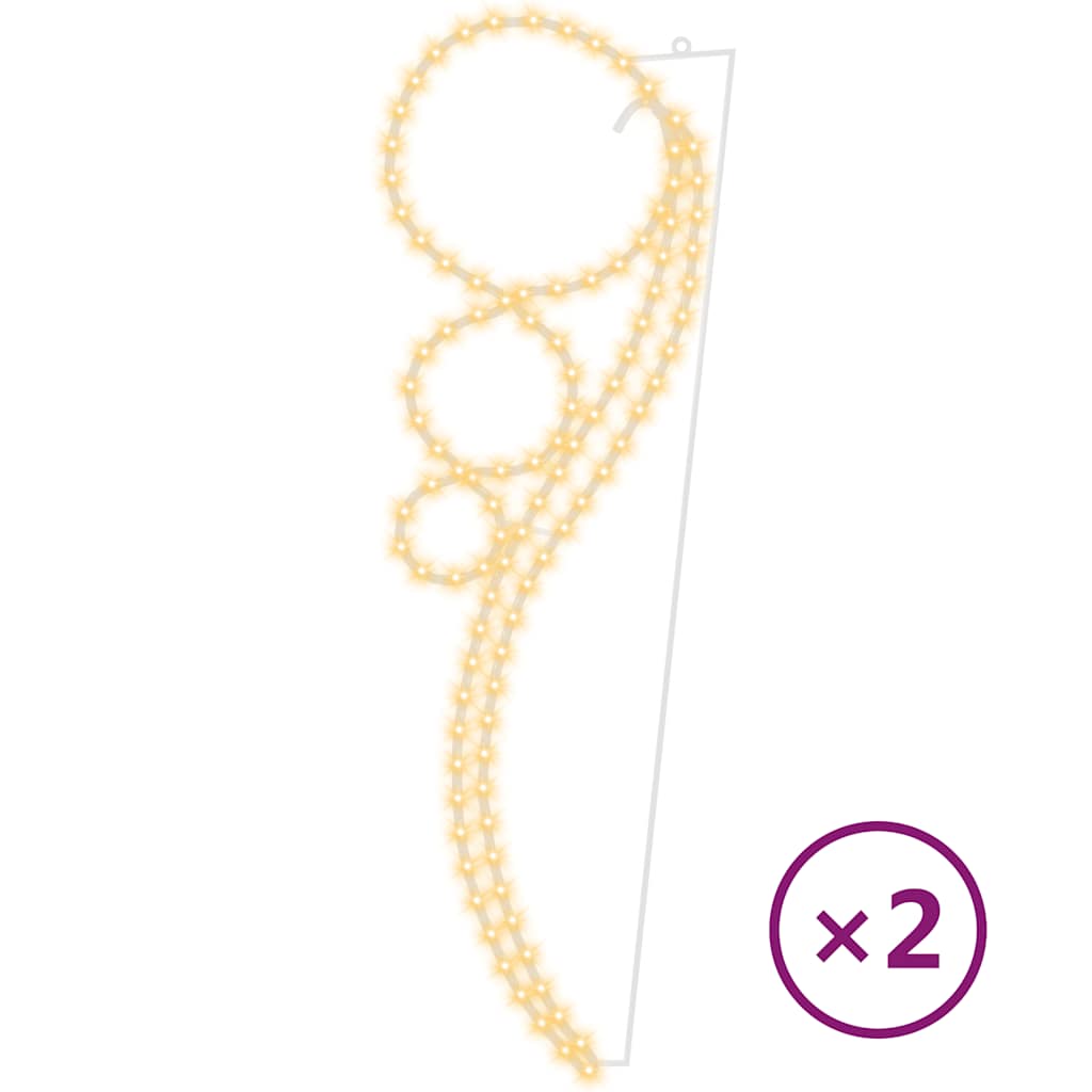 Guirlandes lumineuses sphériques 2 pcs. 111,5x35x4,5 cm lumière blanche chaude - number 2.