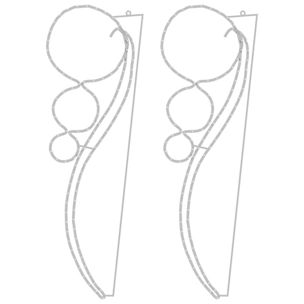 Guirlandes lumineuses sphériques 2 pcs. 111,5x35x4,5 cm lumière blanche chaude - number 4.