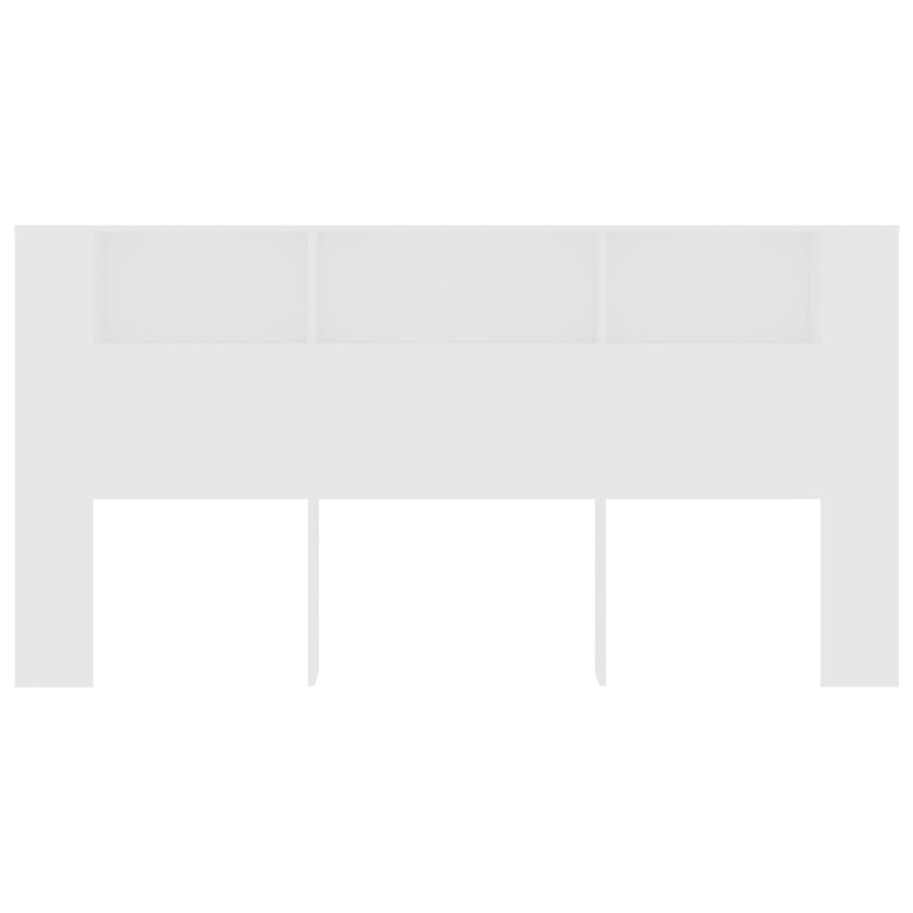 Sengegavl med oppbevaring 200x18,5x104,5 cm - hvit, 1 - number 3.