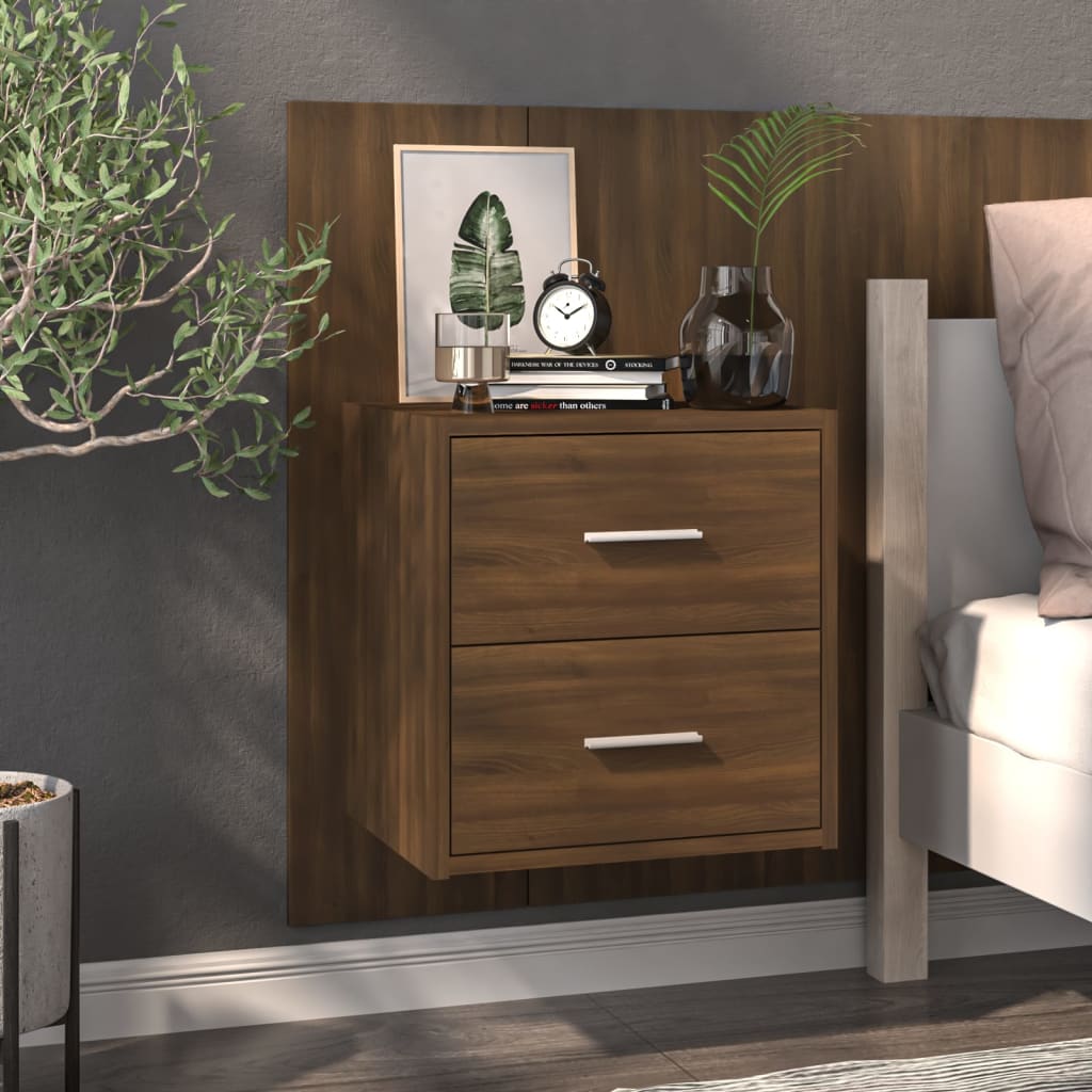 Wall -hung bedside table - brown oak, 1 - number 1.