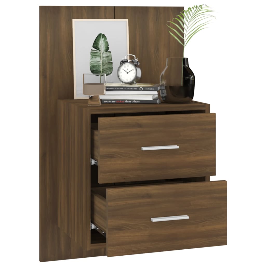 Wall -hung bedside table - brown oak, 1 - number 4.