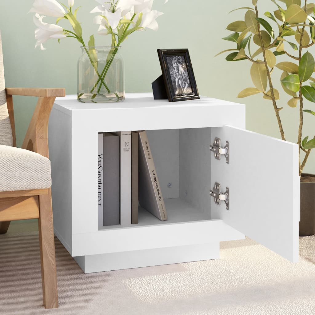 Stolik kawowy 51x50x45 cm drewno klejone - biały, 1 - number 7.