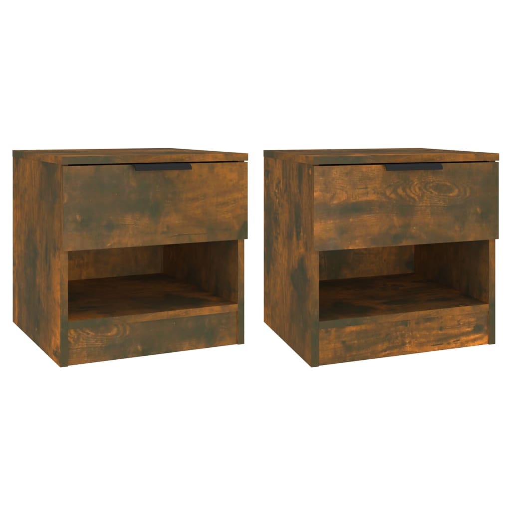 Tables de chevet pc. bois d'ingénierie couleur chêne fumé - chêne fumé, 2 - number 2.