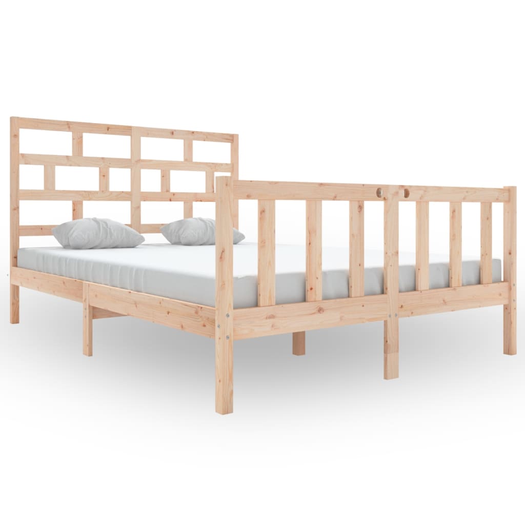 Bed frame solid wood - natural colour, 120 x 200 cm - number 2.