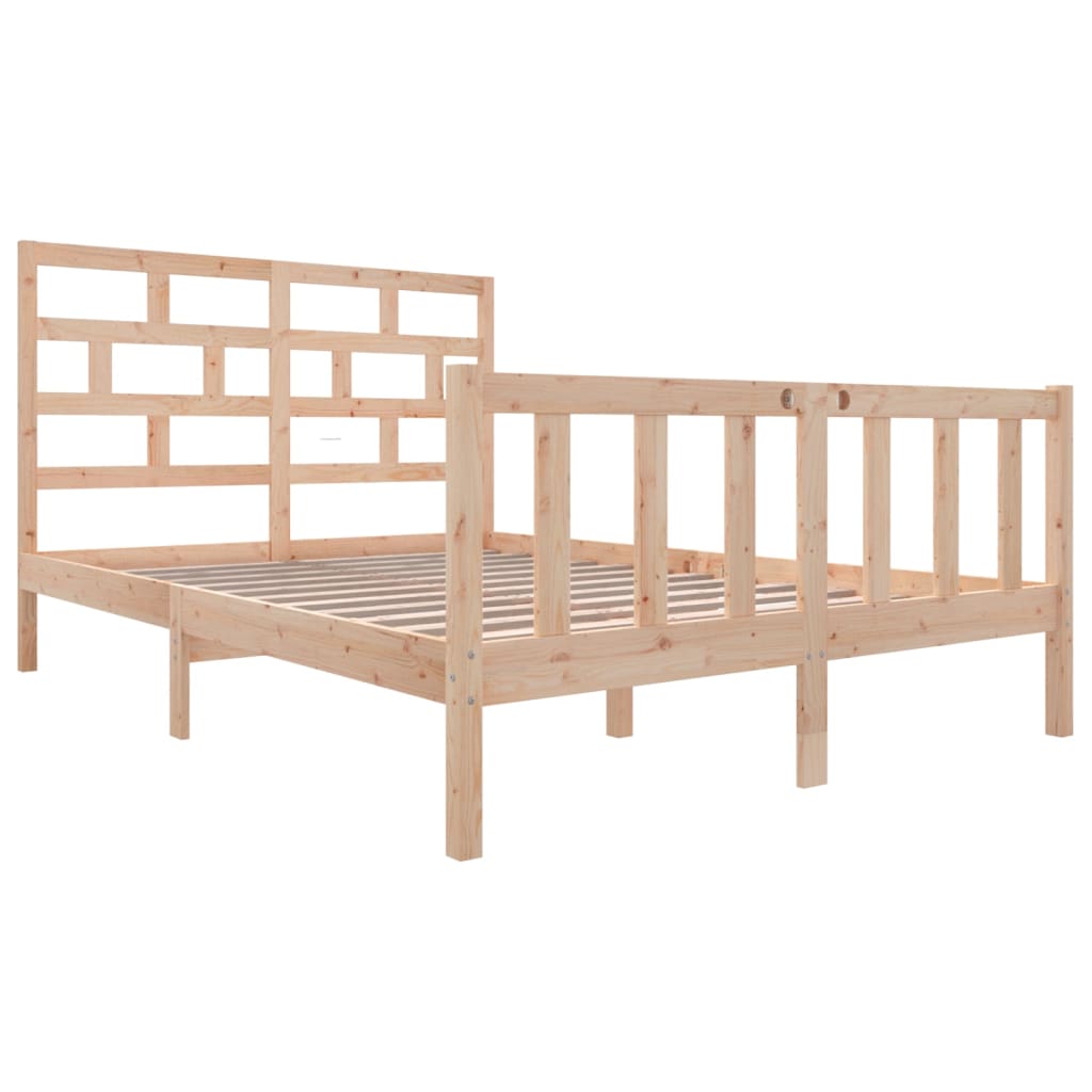 Bed frame solid wood - natural colour, 120 x 200 cm - number 3.