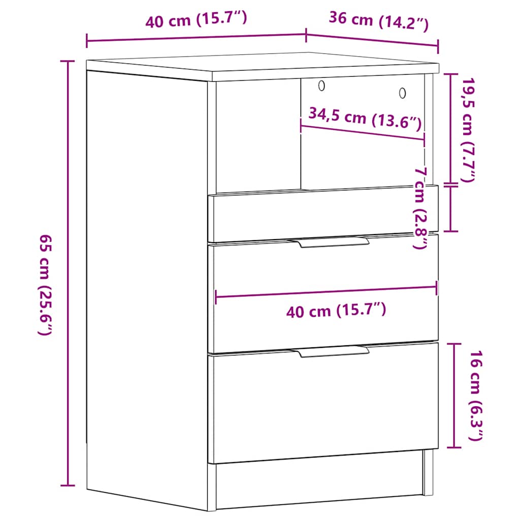 Comodino in legno ingegnerizzato - bianco, 1 - number 8.
