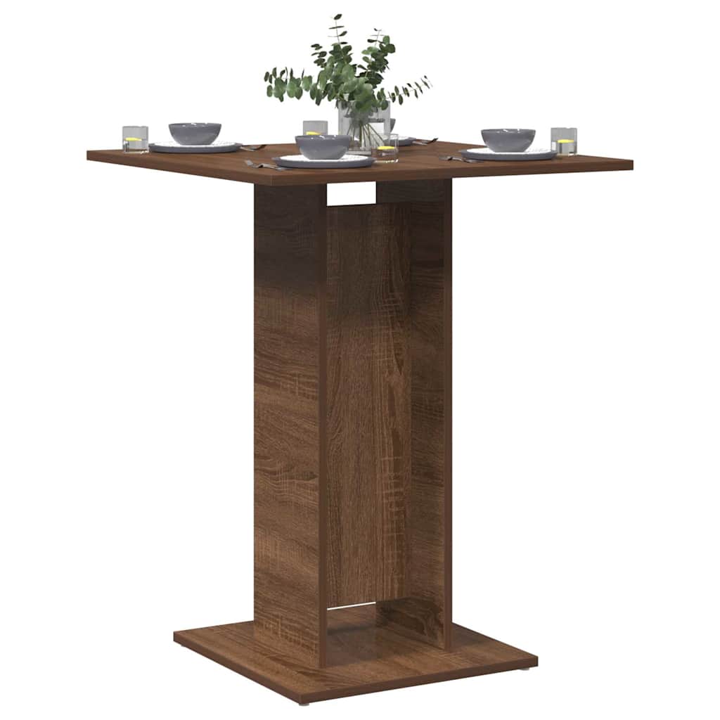 Bistrobord 60x60x75 cm konstrueret træ brun egetræ - brun eg, 1 - number 1.