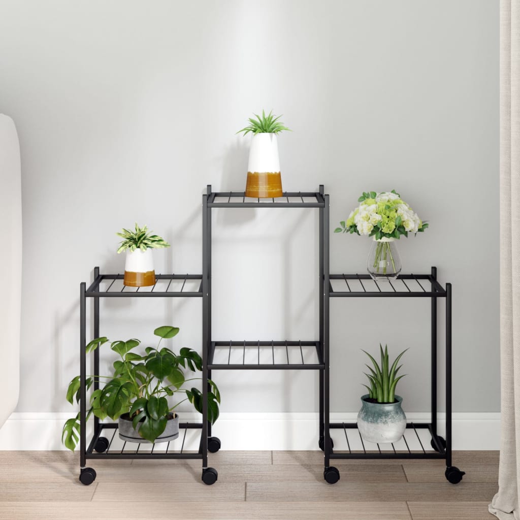 Flower stand 83x25x63.5 cm iron black - 1, with wheels - number 1.