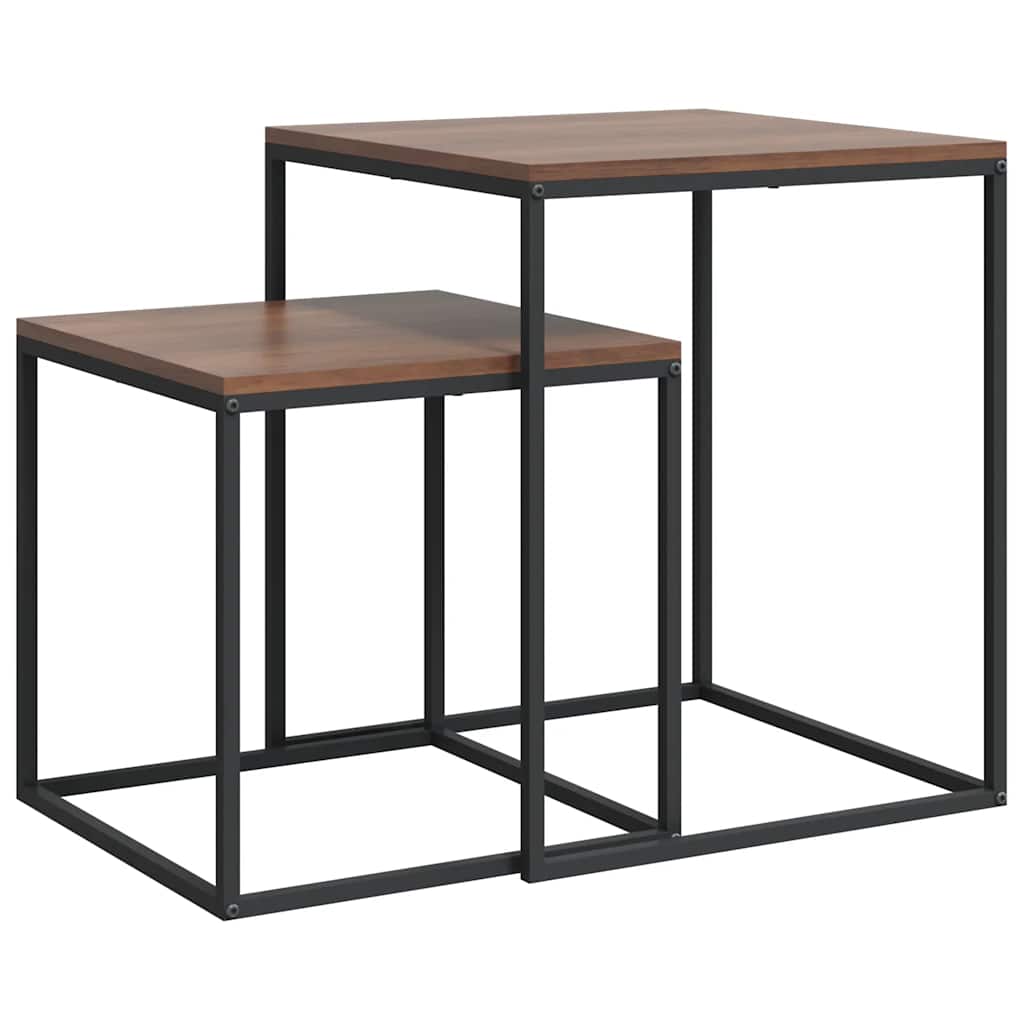 Stoliki kawowe szt. drewno i metal - czarny i brązowy, 2 szt. - number 2.
