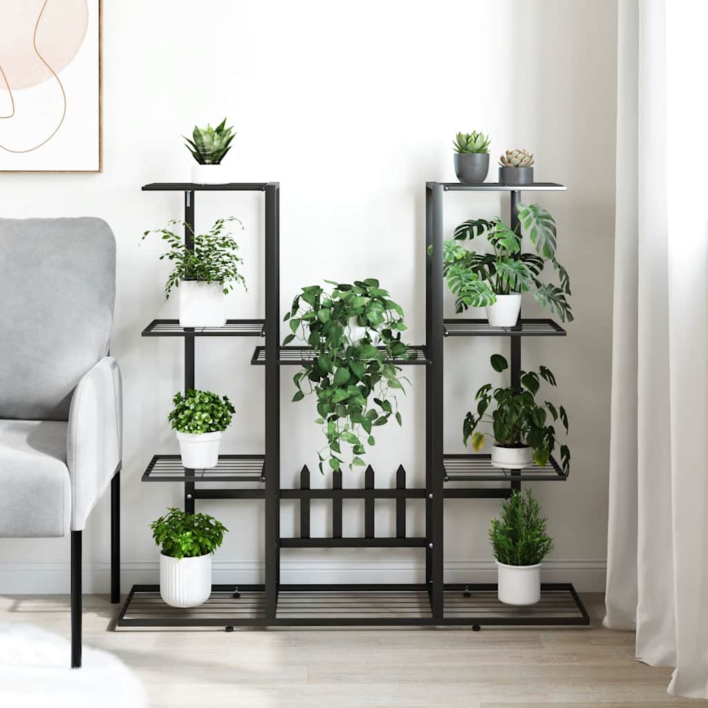 Blomsterstativ 94,5x25x89 cm jern - sort, 1, uden hjul - number 3.