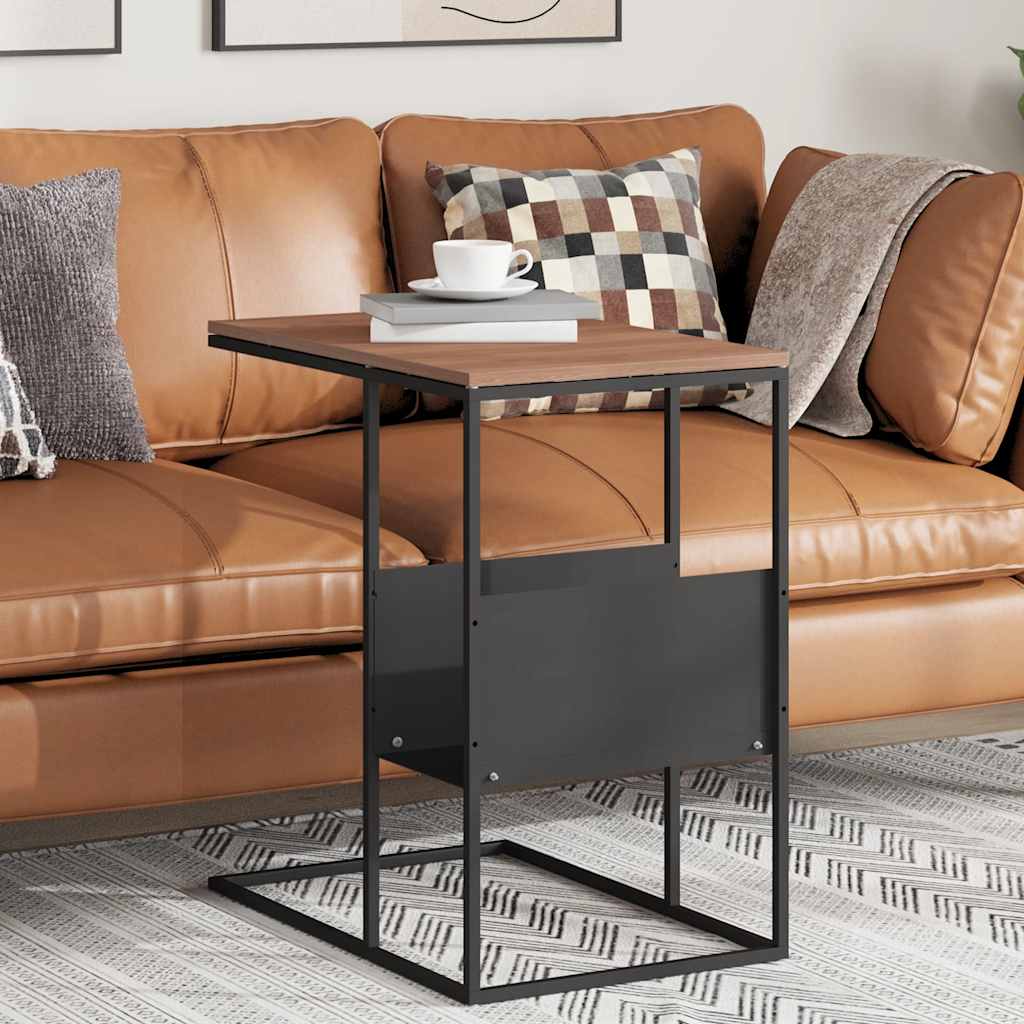 Stolik pomocniczy 55x36x59,5 cm drewno klejone - czarny i brązowy, 55 x 36 x 59,5 cm, 1, bez kółek - number 1.