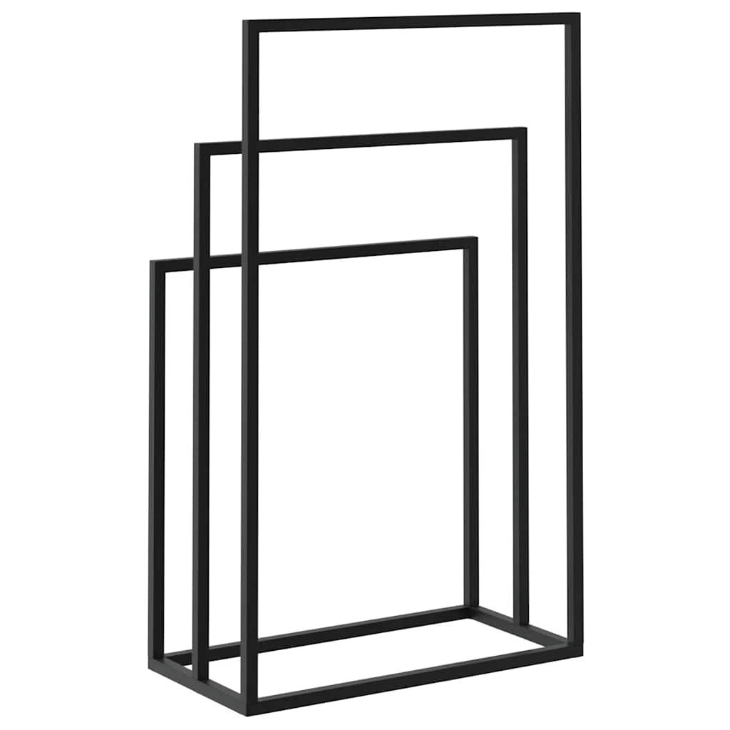Fritstående håndklædeholder 48x24x79 cm jern sort - number 7.