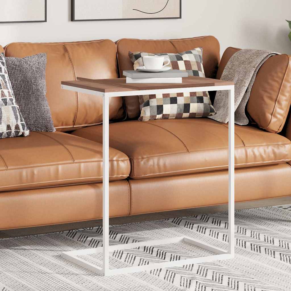 Stolik pomocniczy z drewna klejonego biały - biały i brązowy, 55 x 35 x 66 cm, 1, bez kółek - number 1.