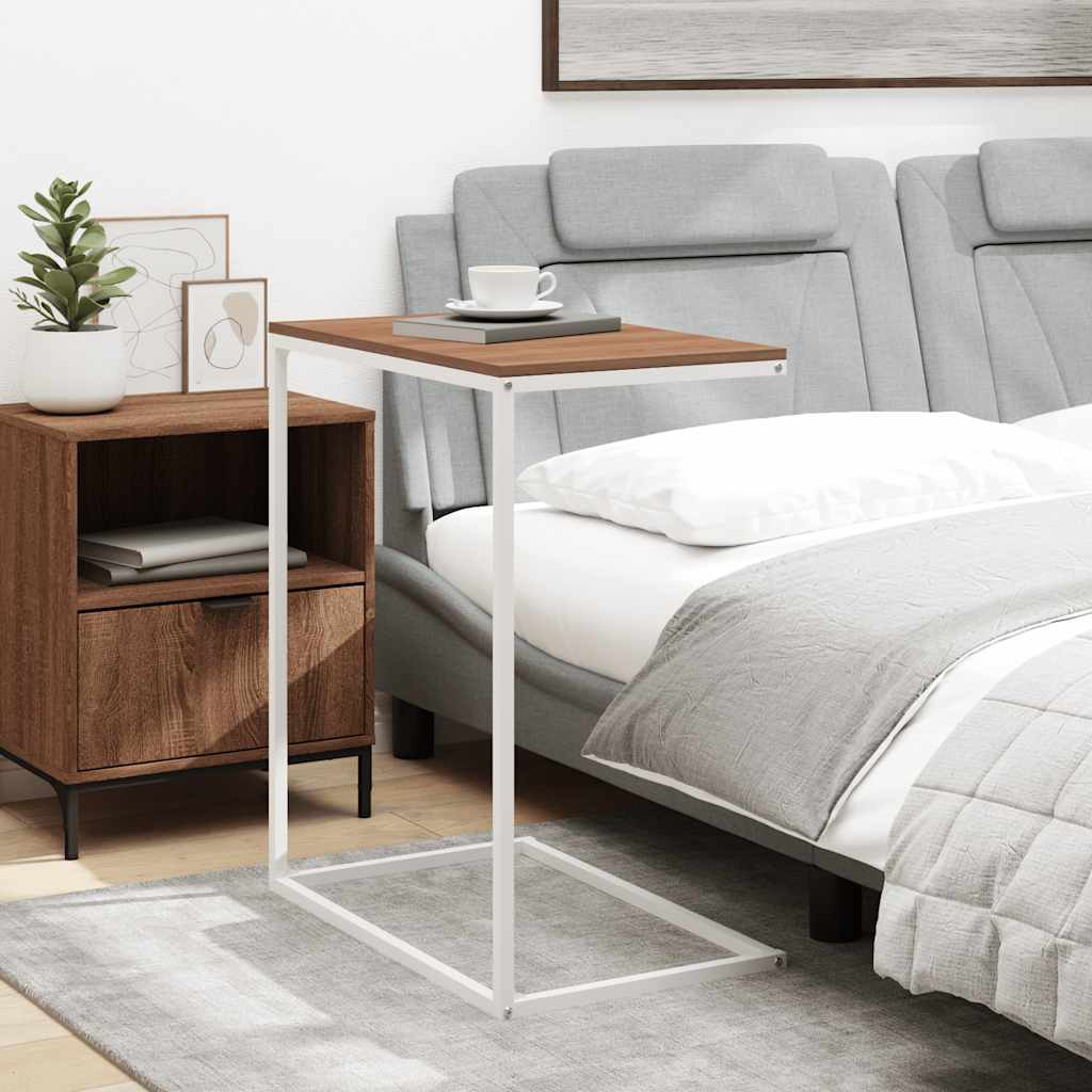 Stolik pomocniczy z drewna klejonego biały - biały i brązowy, 55 x 35 x 66 cm, 1, bez kółek - number 3.