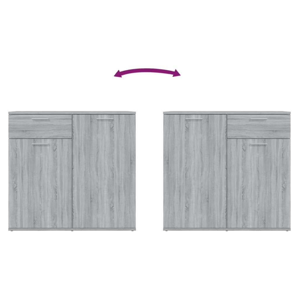 Skænk 80x36x75 cm konstrueret træ - grå sonoma-eg, 1, 80 cm - number 6.