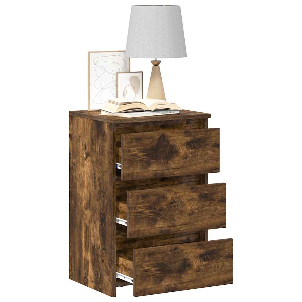 Noćni ormarići 2 kom. 40x35x62,5 cm izrađeno drvo dimljeni hrast - number 3.