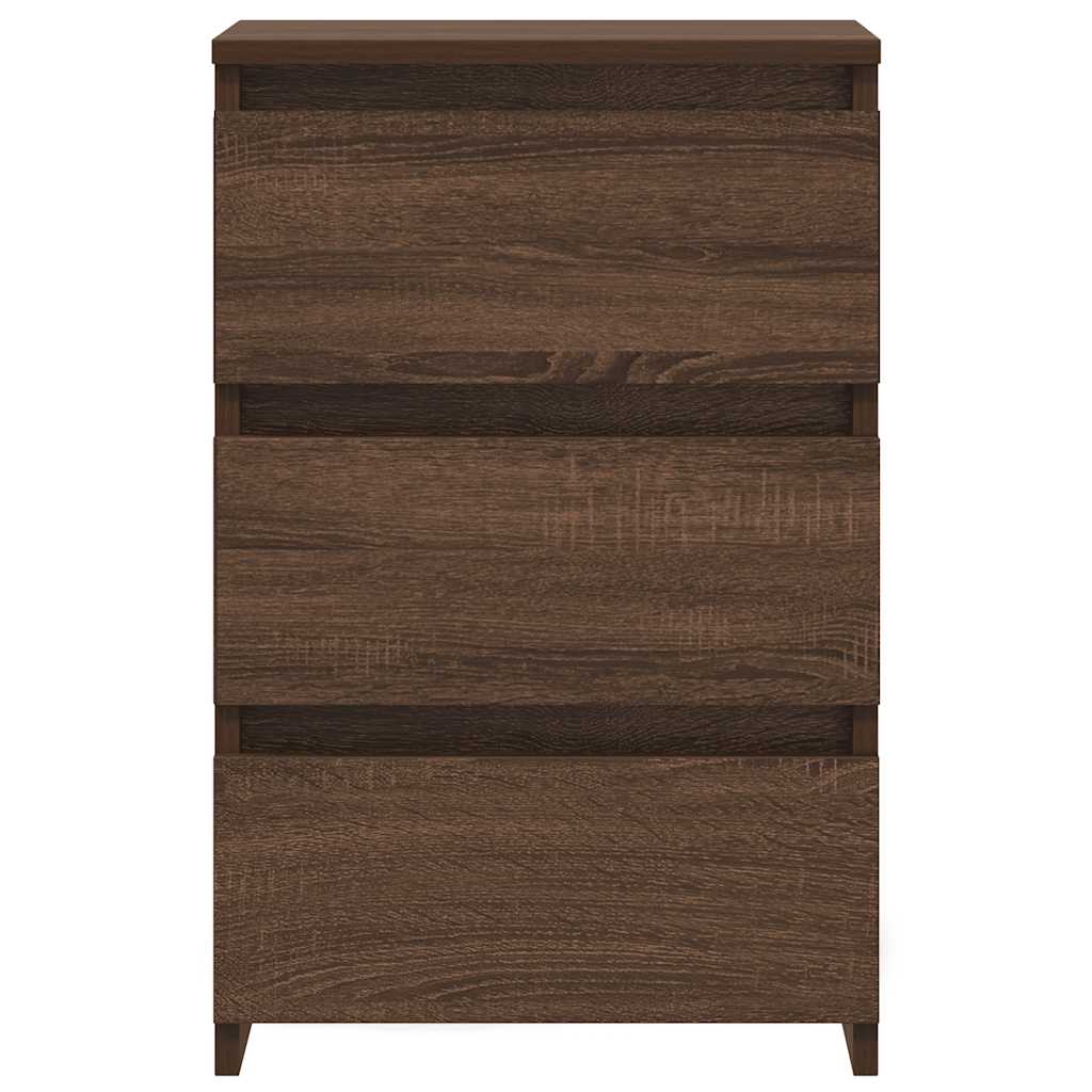 Sengeborde 2 stk. 40x35x62,5 cm konstrueret træ brunt egetræ - number 5.