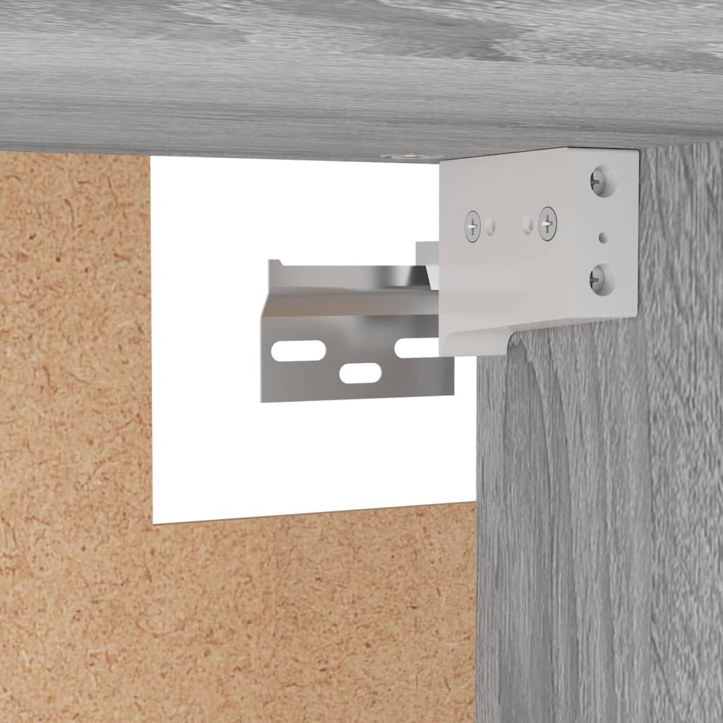 Garderobeskab 100x32,5x35 cm konstrueret træ grå sonoma-eg - number 6.