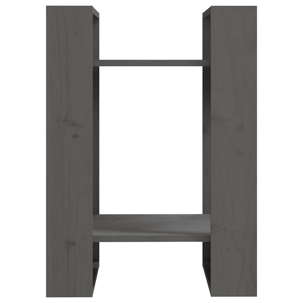 Bogreol/rumdeler 41x35x57 cm massivt fyrretræ - grå, 1 - number 3.