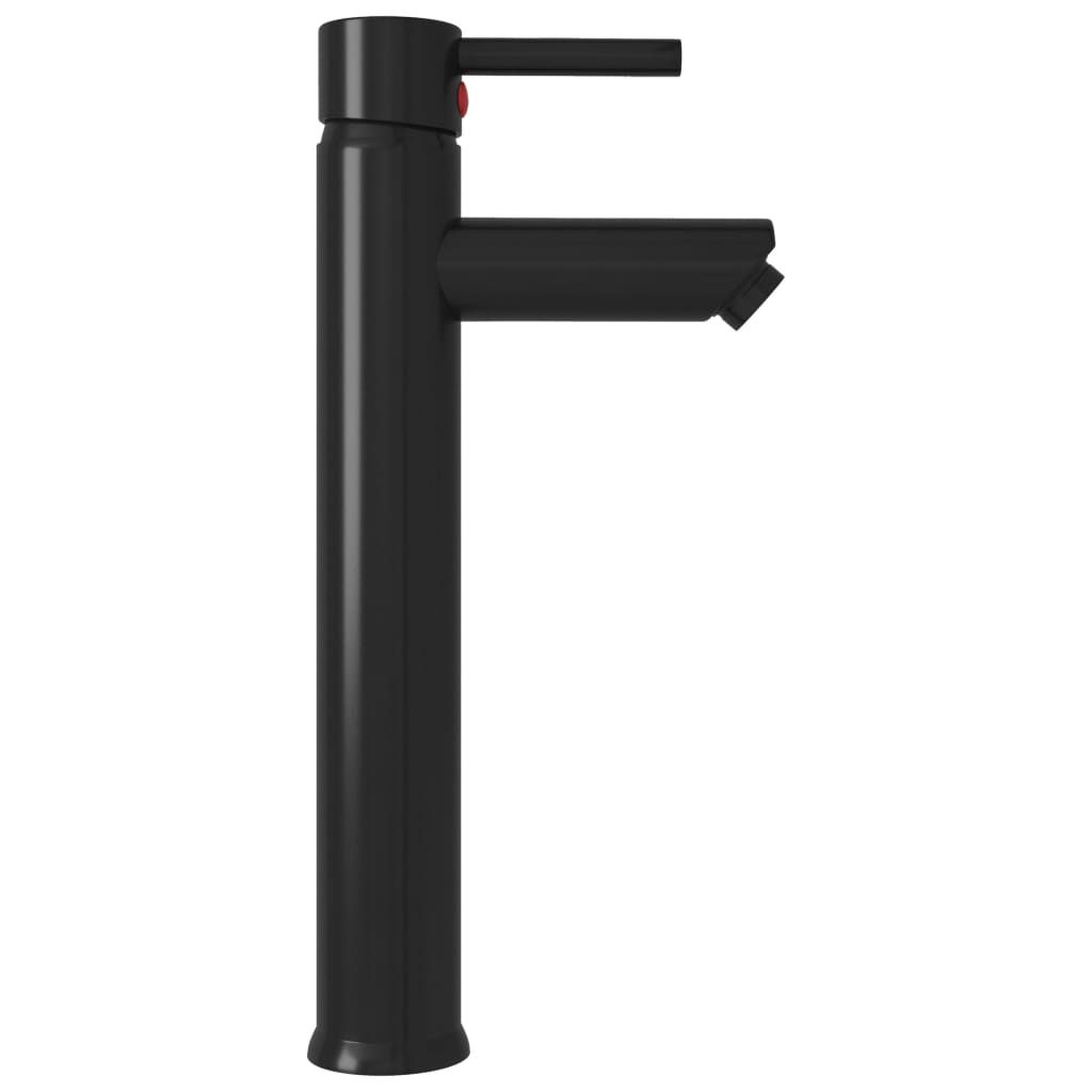 Badrumshandfat med kran och avloppsventil härdat glas - guld, svart kran - number 4.