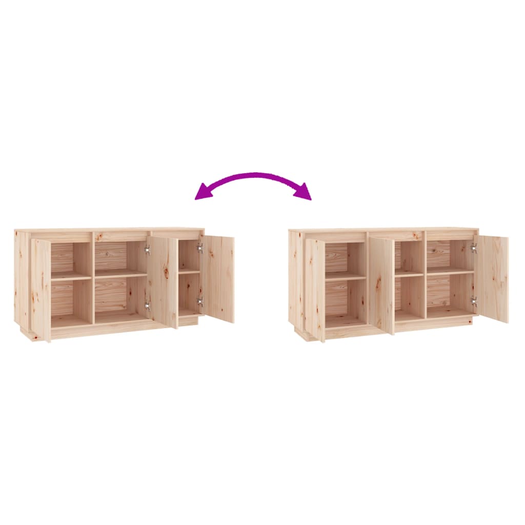 Skænk 111x34x60 cm massivt fyrretræ - naturfarvet, 1 - number 5.