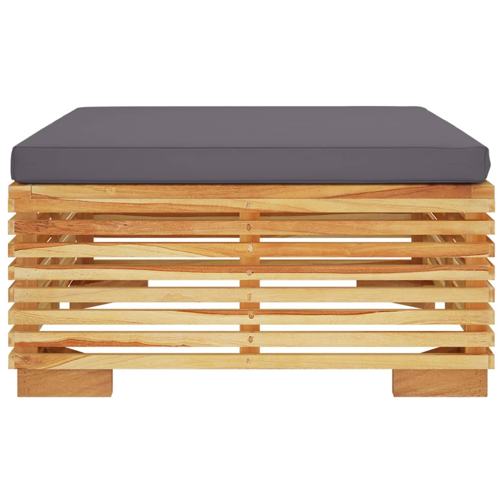 Za vrt s jastucima masivna tikovina - tamnosiva, 1, tabure za noge - number 3.