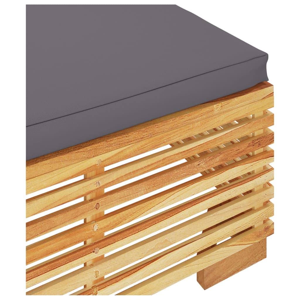 Za vrt s jastucima masivna tikovina - tamnosiva, 1, tabure za noge - number 5.