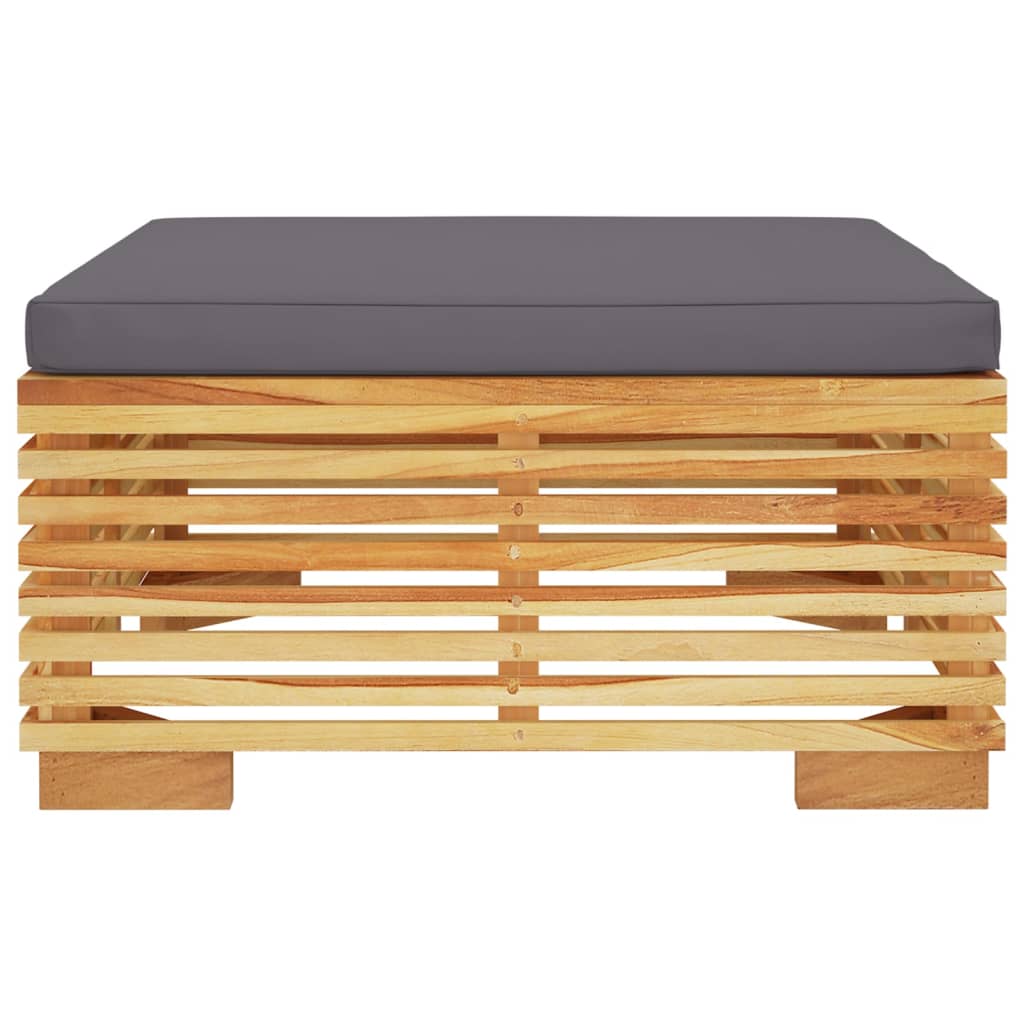 Za vrt s jastucima masivna tikovina - tamnosiva, 1, tabure za noge - number 4.