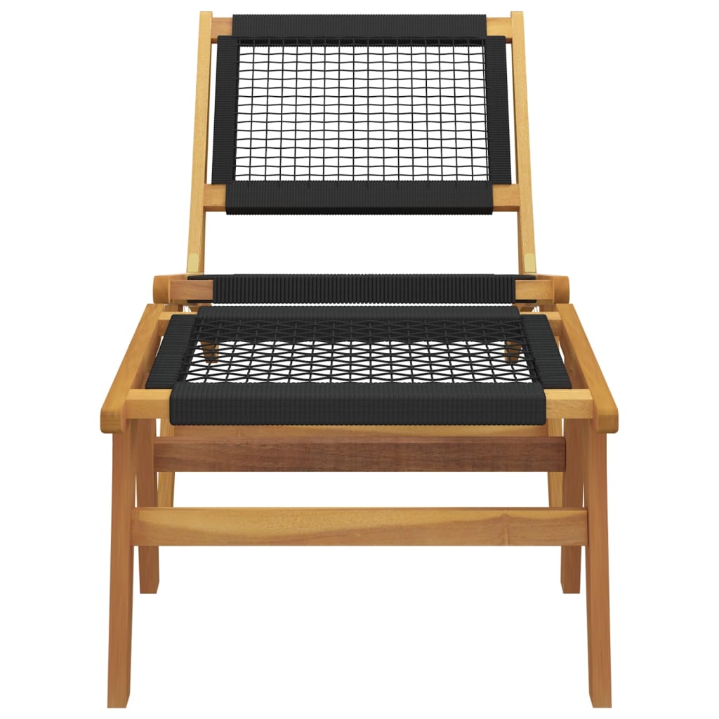 Vrtna stolica s osloncem za noge od punog tikovine i poliestera - number 3.