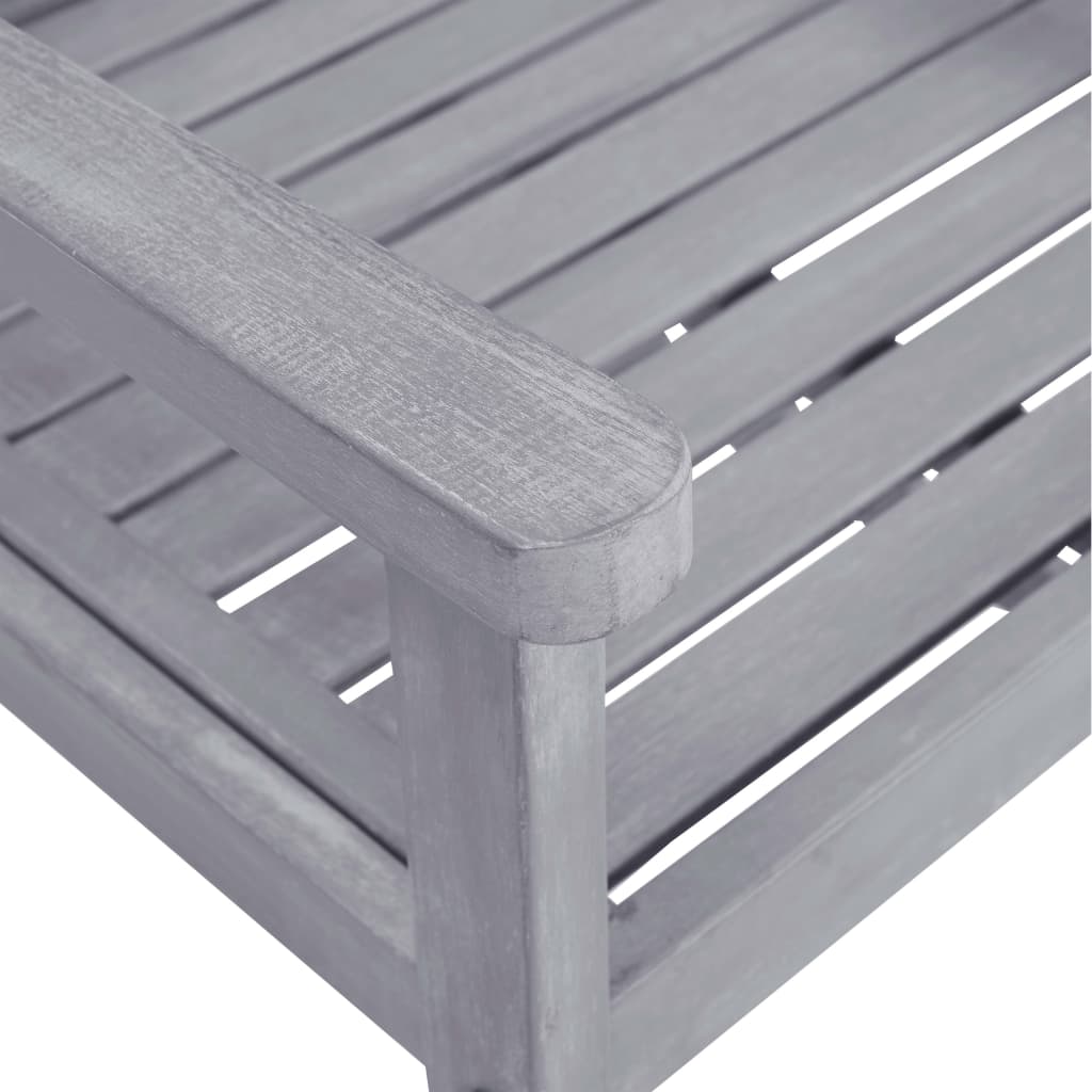 Spisebordssæt til haven 9 dele massivt akacietræ grå - number 7.