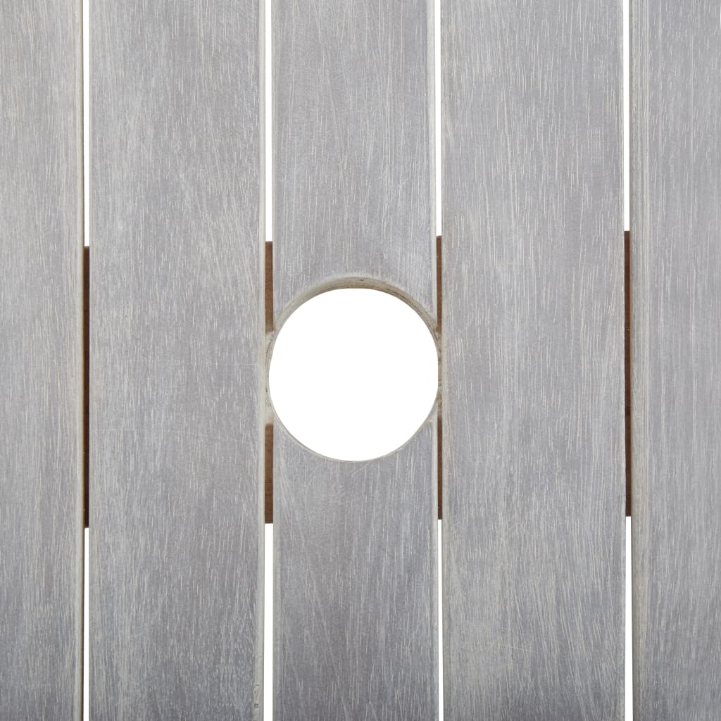 Spisebordssæt til haven 9 dele massivt akacietræ grå - number 6.