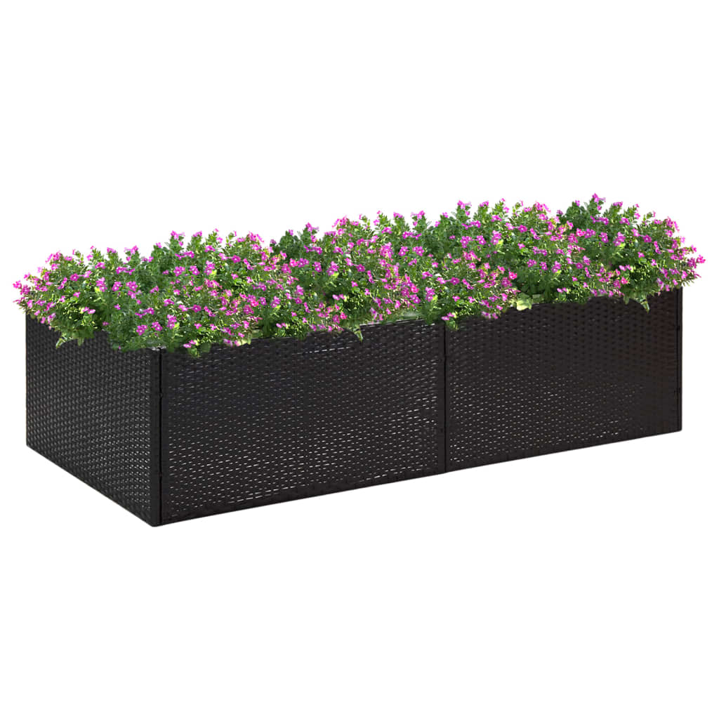 Plantekasse 157x80x40 cm polyrattan sort - number 1.