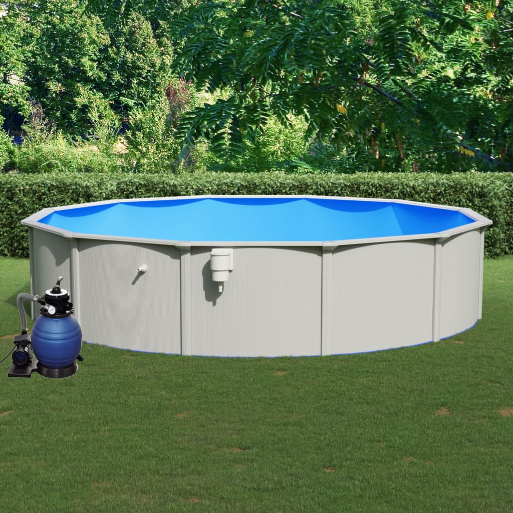 Swimmingpool med sandfilterpumpe 550x120 cm - ø 550 x 120 cm, pool + pumpe - number 1.