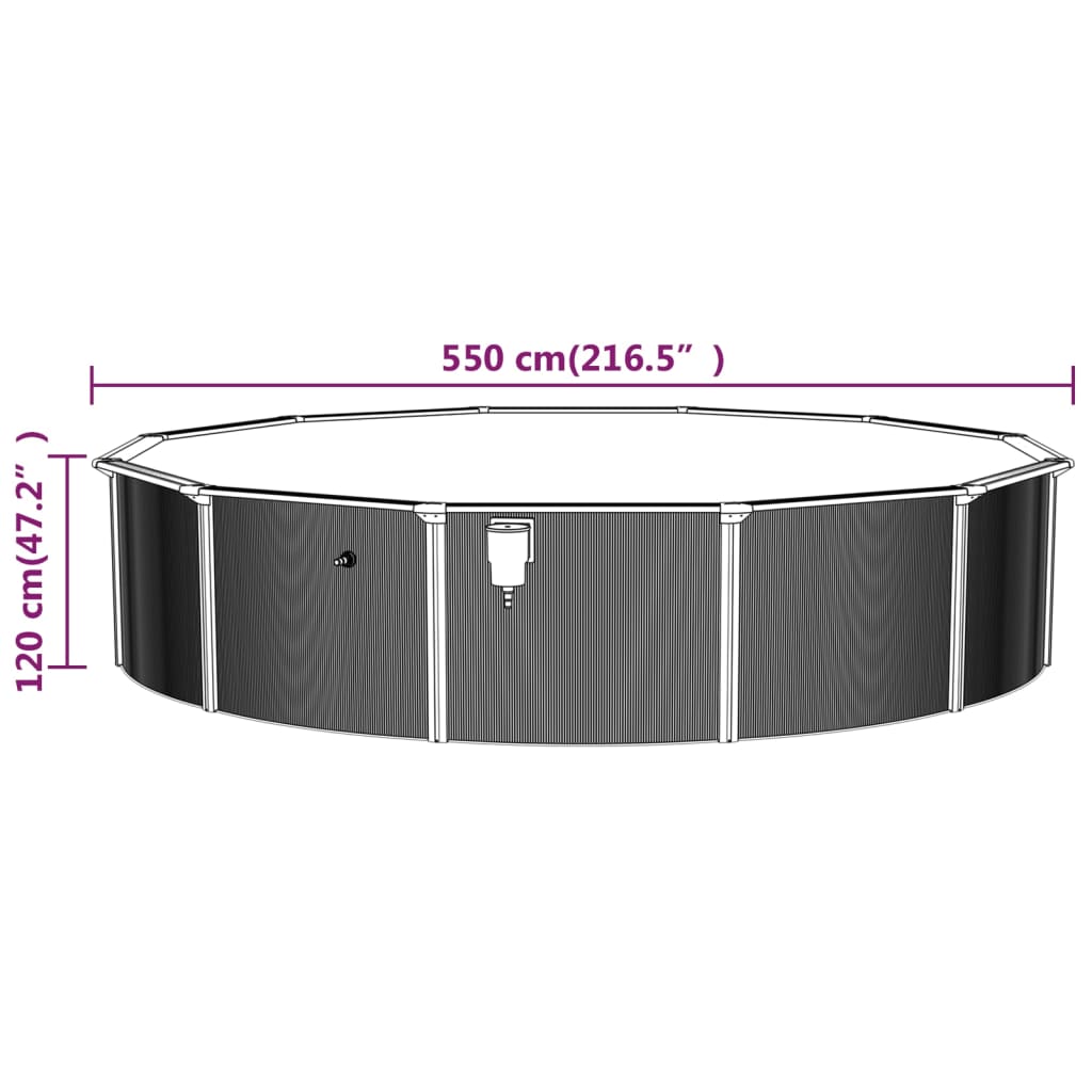 Swimmingpool med sandfilterpumpe 550x120 cm - ø 550 x 120 cm, pool + pumpe - number 8.