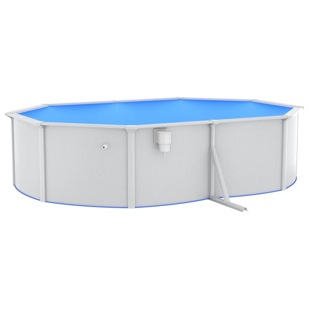 Swimmingpool med sandfilterpumpe og stige - 490 x 360 x 120 cm, pool + stige + pumpe - number 3.