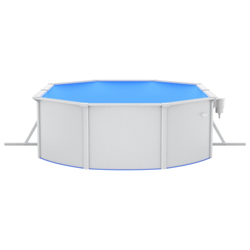 Swimmingpool med sandfilterpumpe og stige - 490 x 360 x 120 cm, pool + stige + pumpe - number 5.