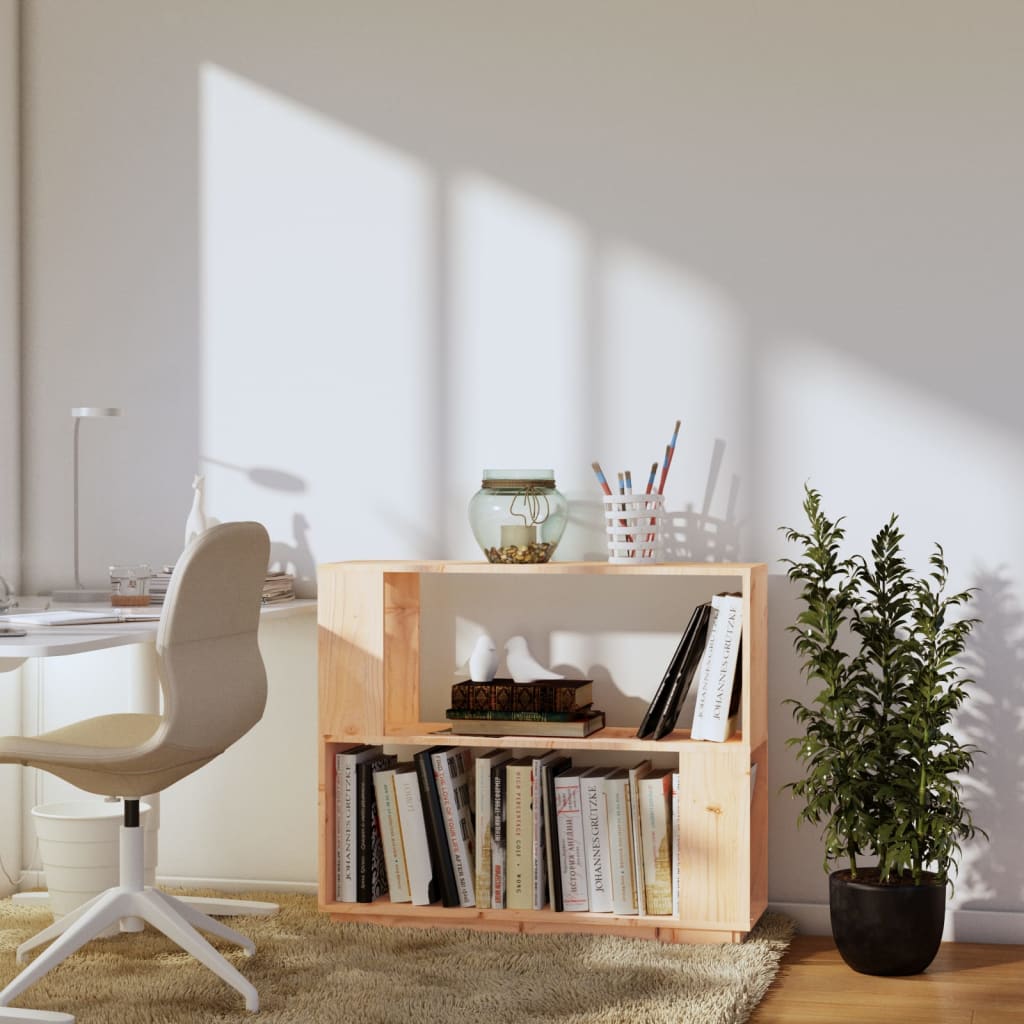 Bookshelf/room divider 80x25x70 cm solid pine - natural colour, 1 - number 3.