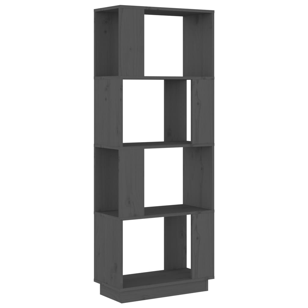 Bogreol/rumdeler 51x25x132 cm massivt fyrretræ - grå, 1 - number 2.