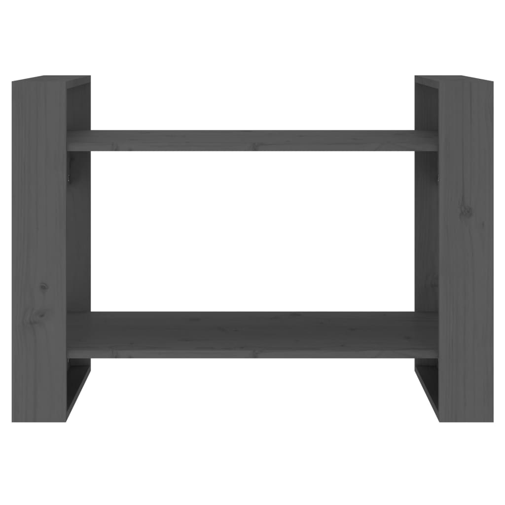 Bogreol/rumdeler 80x35x56,5 cm massivt fyrretræ - grå, 1 - number 5.