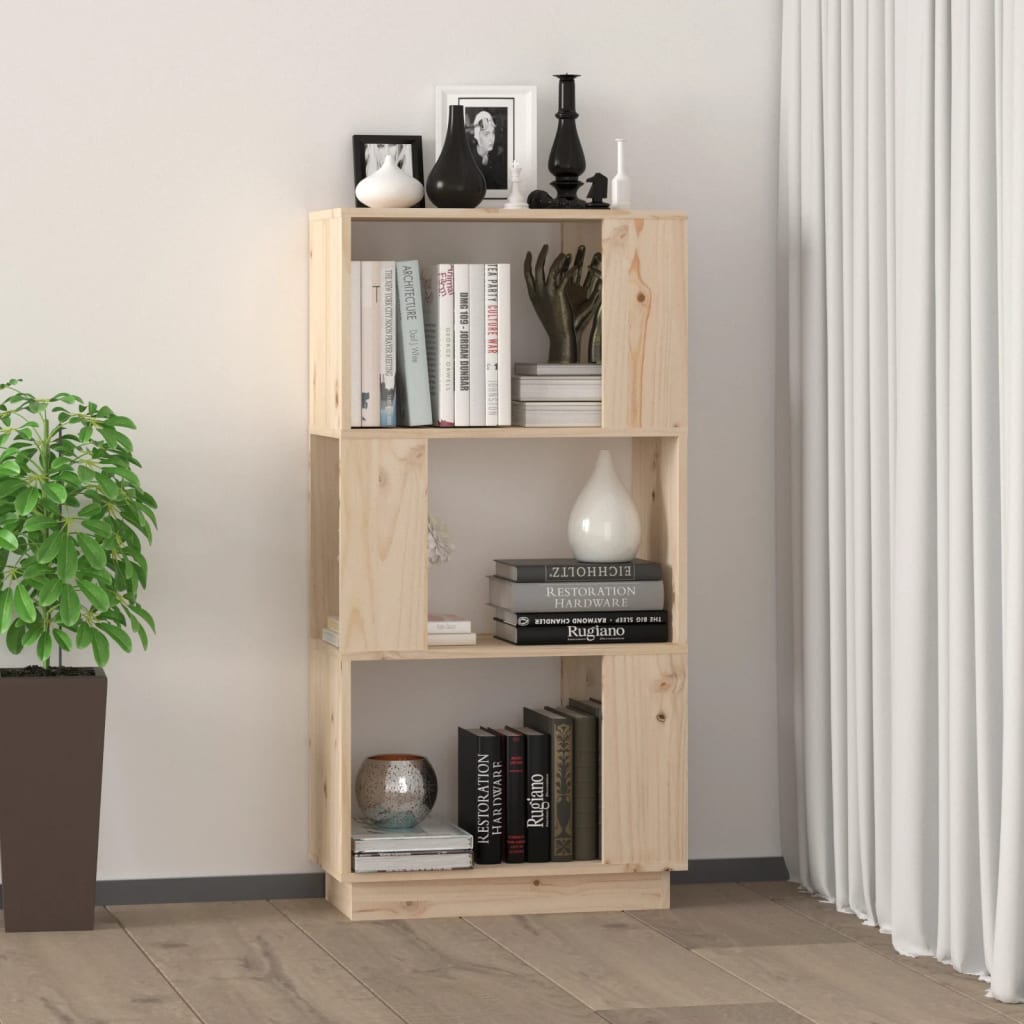 Bookshelf/room divider 51x25x101 cm solid pine - natural colour, 1 - number 3.