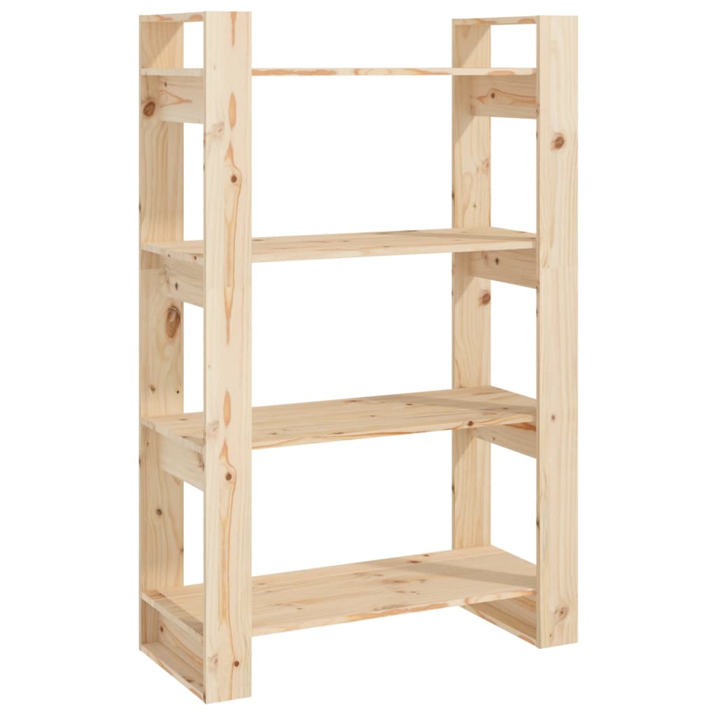 Bogreol/rumdeler 80x35x125 cm massivt fyrretræ - naturfarvet, 1 - number 2.