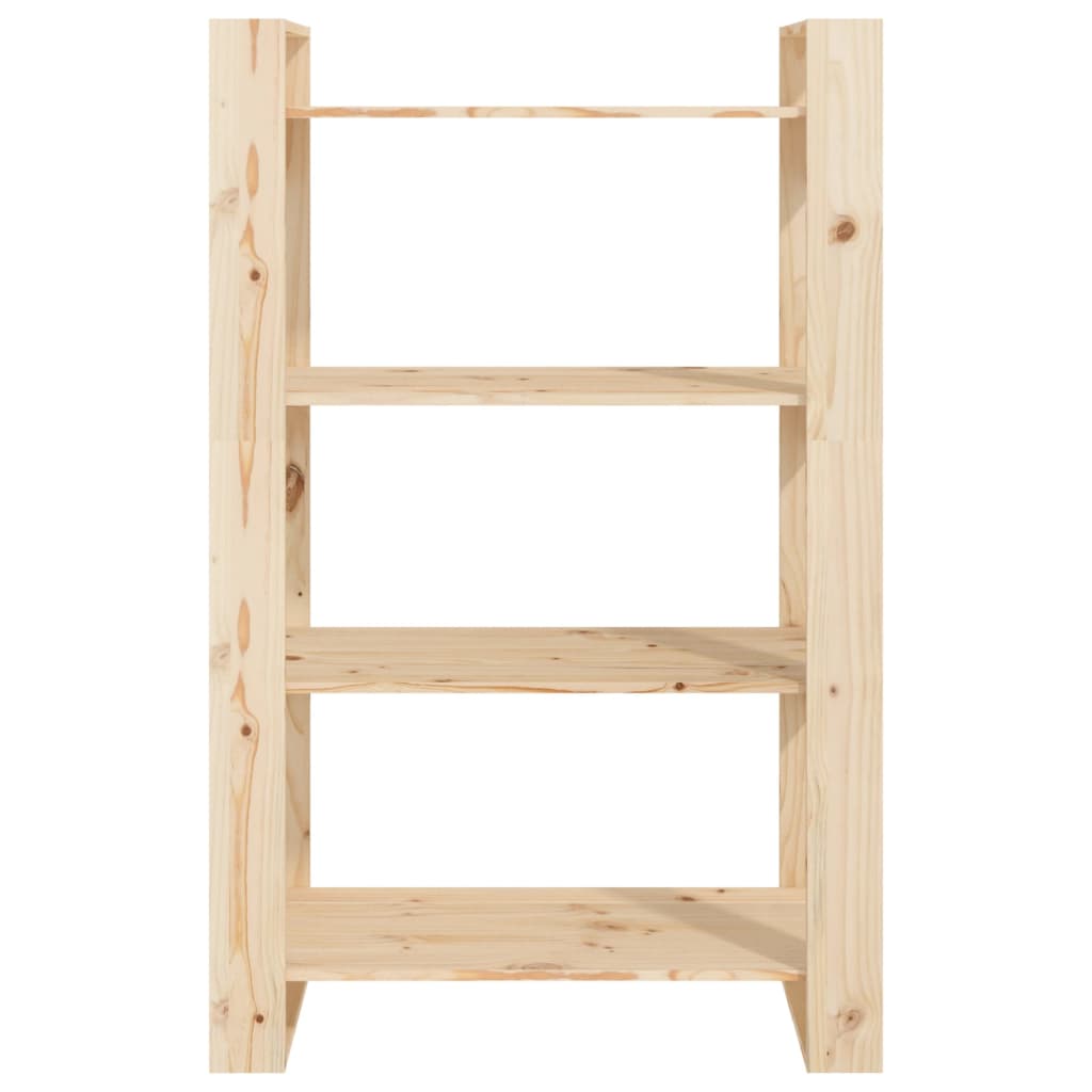 Bogreol/rumdeler 80x35x125 cm massivt fyrretræ - naturfarvet, 1 - number 5.