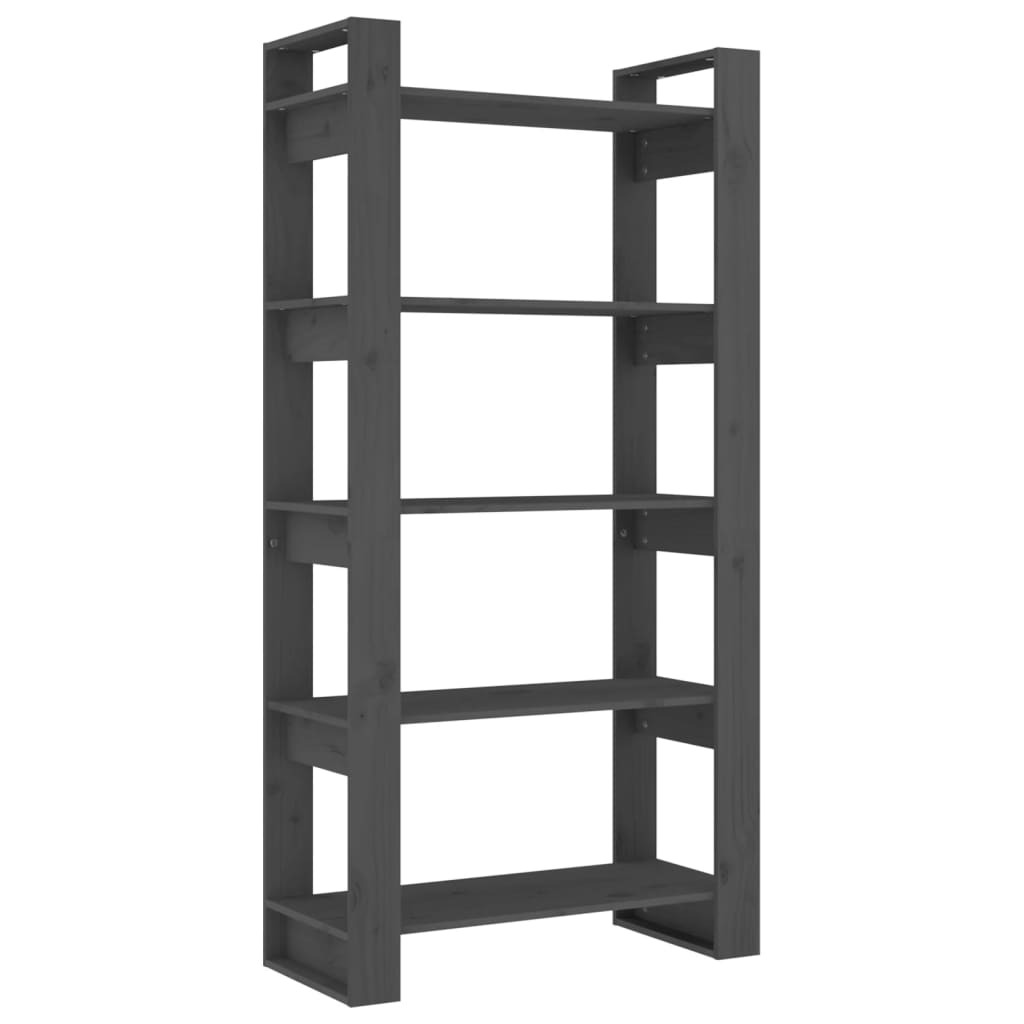 Bogreol/rumdeler 80x35x160 cm massivt fyrretræ grå - number 2.