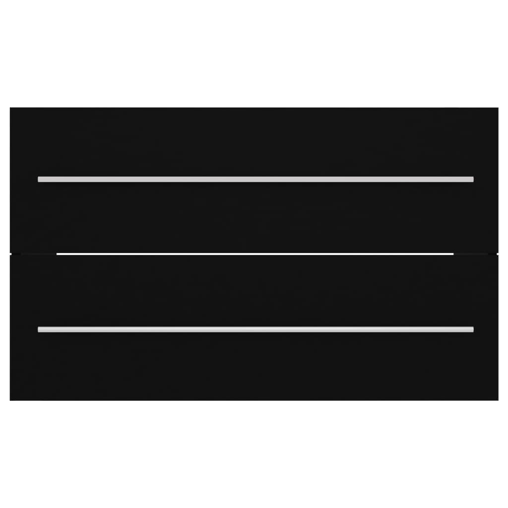 Ormar za pranje ugrađenim - u ručno pranje ploče - crno, 80 x 38,5 x 48 cm, 1, bez slavine - number 4.