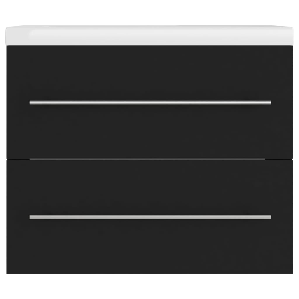 Vaskeskab med indbygget håndvask spånplade sort - number 6.