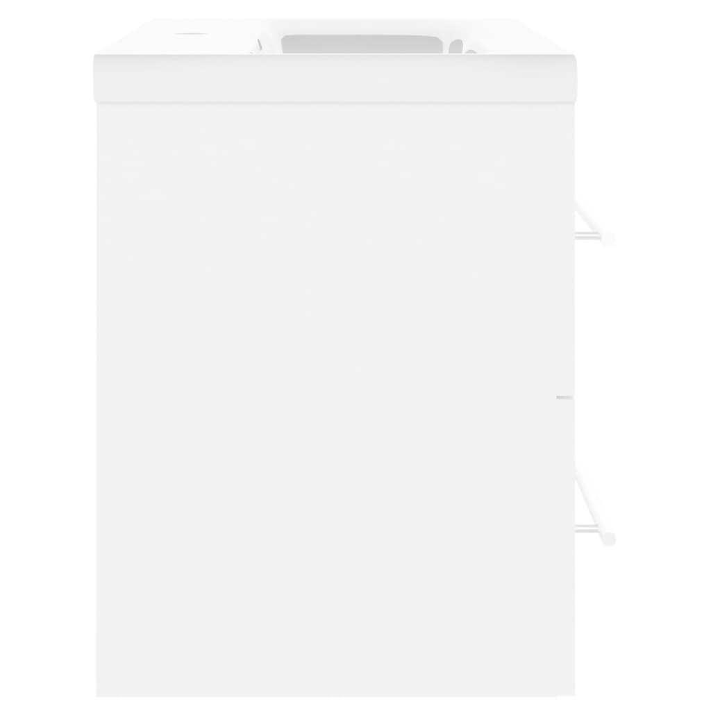 Vaskeskab med indbygget håndvask konstrueret træ hvid - number 6.