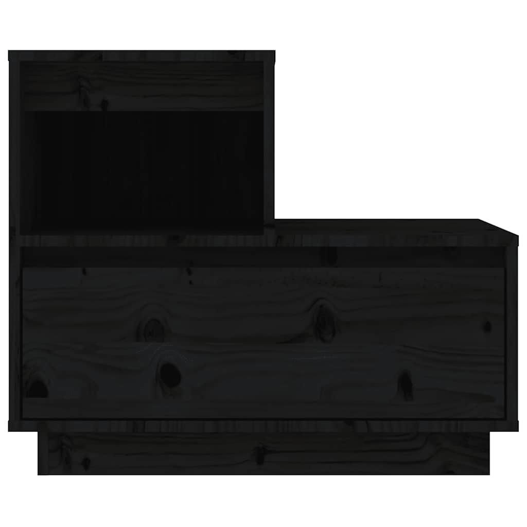 Nattbord stk. 60x34x51 cm massiv furu - svart, 2 - number 7.